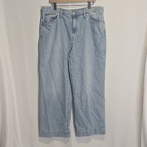 Madewell Jeans Women's High Rise Super Wide Leg Light Blue Wash Size 33